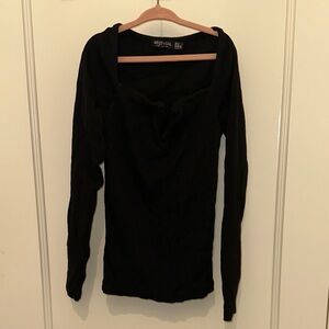 Nasty Gal Elegant Black Knit Top